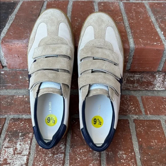 Veronica Beard Reagan Sneakers Blue White Retro Hook and Loop Straps Size 9.5 - Picture 5 of 7